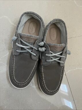 Sperry Gray/Tan Canvas Boat Shoes